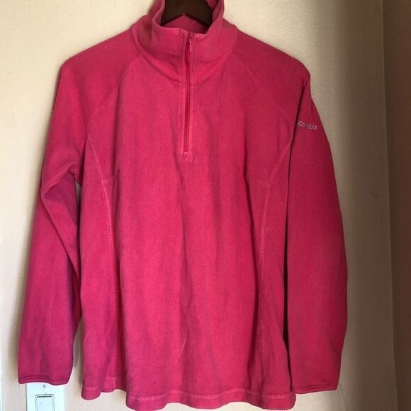 Columbia womans lightweight fleece pull over quarter zip jacket hoodie-large - Picture 2 of 5